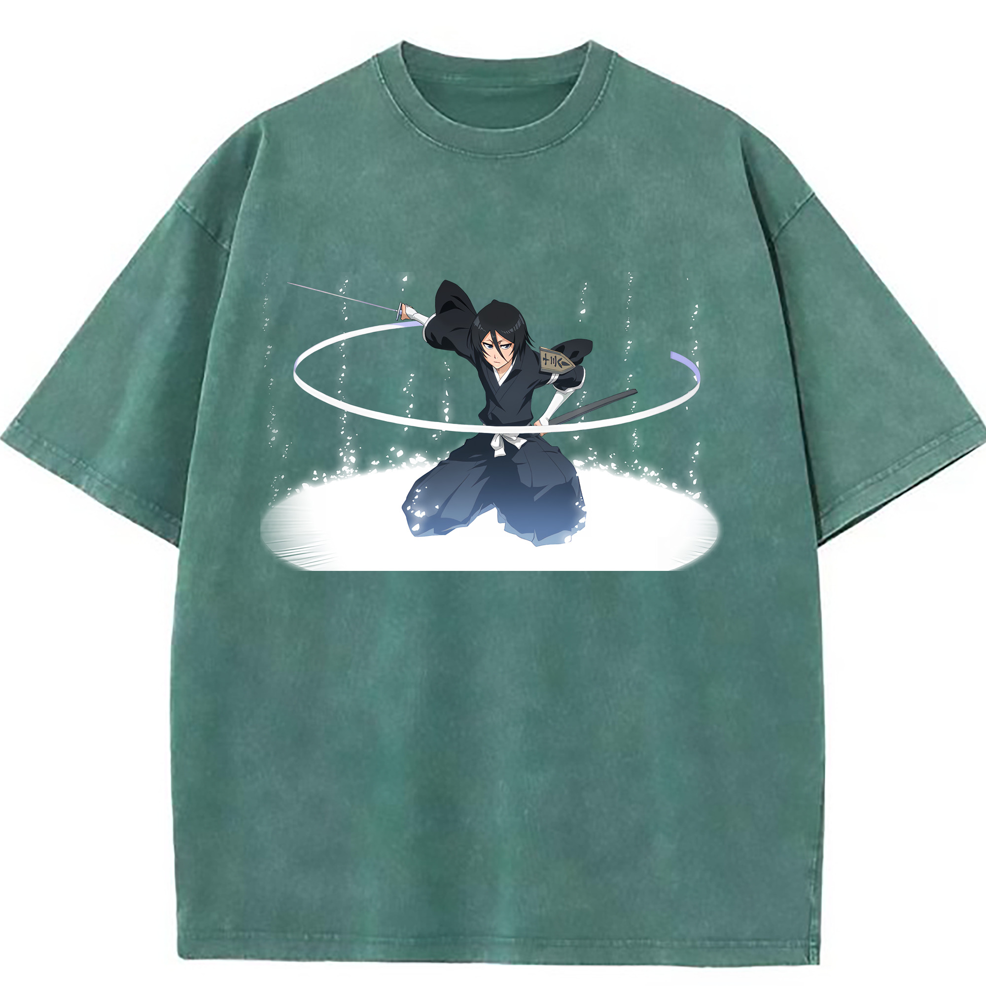 （画像用） ブリーチ 朽木ルキア BLEACH Kuchiki Rukia 綿100% ヴィンテージ風 半袖Tシャツ（フロントプリント）